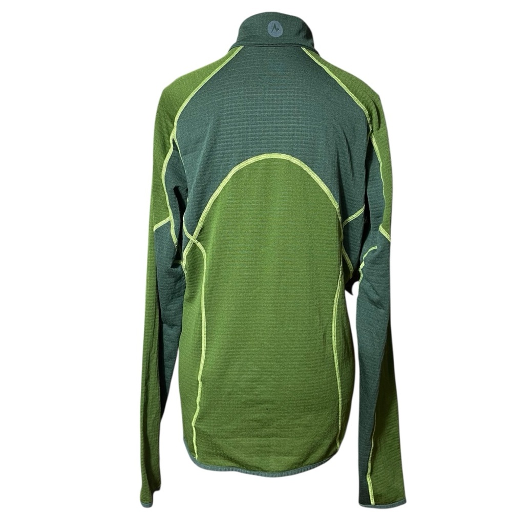 Marmot Forest Green Pullover w/Thermal Texture Pockets Thumb Holes Polartec - Picture 3 of 8